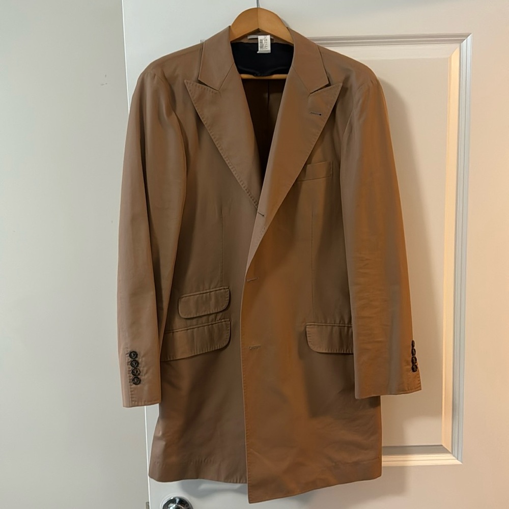 Brunello Cucinelli Tan Rain Coat. Slim fit Large
